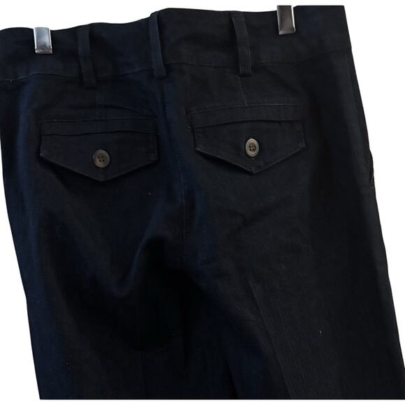 Women’s Denim Trouser Pants Size 4 Wide Leg Cuffed A-Line Dark Wash Dress Jeans - Picture 4 of 8